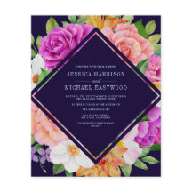 Budget Paarse Pink Floral Bold Weddenschap