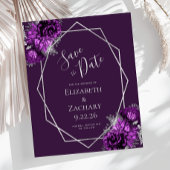 Budget Paarse Plum Silver Floral Wedding