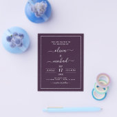 Budget Paarse Plum Wedding Modern Typography Flyer (Enkel)