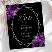 Budget Paarse Plum Zilver Bloemen Zwart Trouwen