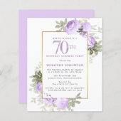 Budget Paarse Roos 70ste Verjaardag Verrassingsfee (Voorkant / Achterkant)