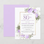 Budget Paarse Roos 80ste Verjaardag Verrassingsfee (Voorkant / Achterkant)