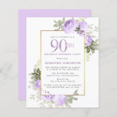 Budget Paarse Roos 90ste Verjaardag Verrassingsfee (Voorkant / Achterkant)