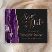 Budget Paarse Roos Gold Agate Dark Save the Date