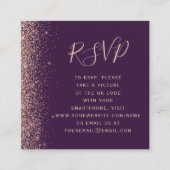 Budget Paarse Roos Goud Trouwen QR Code RSVP Informatiekaartje (Voorkant)