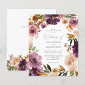 Budget Paarse & Roze Blush Bloemen Huwelijk (Voorkant / Achterkant)