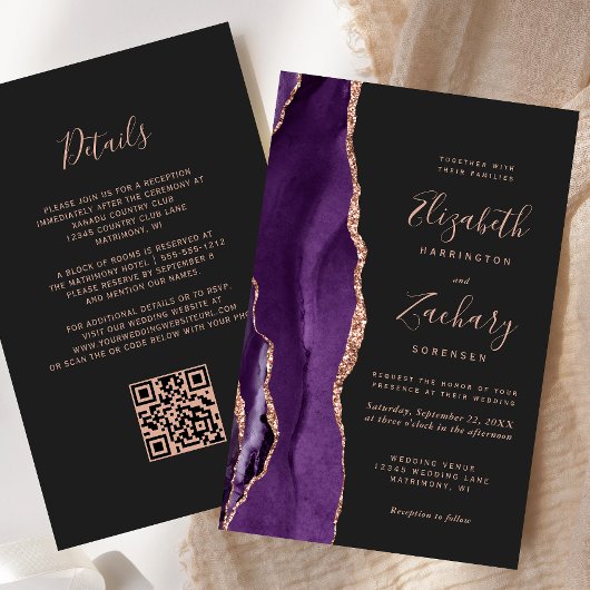 Budget Paarse Roze Gouden Agaat Donkere QR Code Tr