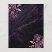 Budget paarse roze gouden bloemen bruiloft uitnodi (Achterkant)