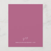 Budget Paarse Roze MOD Calligrafie Weddenschap (Achterkant)