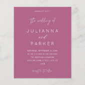 Budget Paarse Roze MOD Calligrafie Weddenschap (Voorkant)