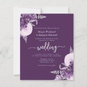 Budget Paarse Sering Zilveren Bloemen QR Code Brui (Voorkant)
