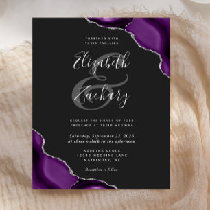 Budget Paarse Silver Agate Corners Dark Weddenscha