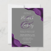 Budget Paarse Silver Agate Gray Wedding (Voorkant)