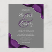 Budget Paarse Silver Agate Gray Wedding (Voorkant)