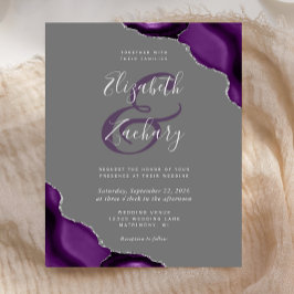 Budget Paarse Silver Agate Gray Wedding