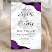 Budget Paarse Silver Agate Marble Corners Wedding