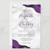 Budget Paarse Silver Agate Marble Corners Wedding (Voorkant)