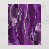 Budget Paarse Silver Agate Plum Wedding Menu (Achterkant)