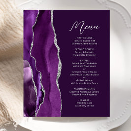 Budget Paarse Silver Agate Plum Wedding Menu