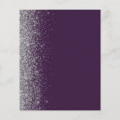 Budget Paarse Silver Calligraphy Wedding Invite (Achterkant)