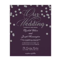 Budget Paarse Silver Confetti Wedding