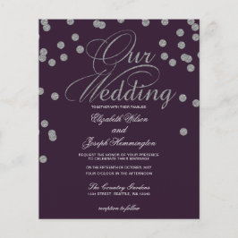 Budget Paarse Silver Confetti Wedding
