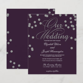 Budget Paarse Silver Confetti Wedding