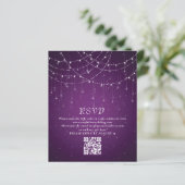 Budget Paarse String Lights QR Code Weddenschap RS (Staand voorkant)