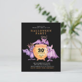 Budget Paarse vleermuizen Scary Pot Halloween Flye (Staand voorkant)