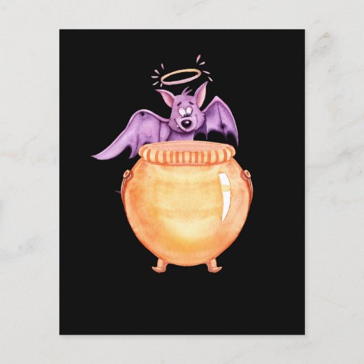 Budget Paarse vleermuizen Scary Pot Halloween Flye (Achterkant)