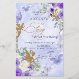 Budget Paarse Vlinders Fairy Eerste Verjaardag