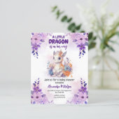 Budget Paarse Waterverf Dragon Baby shower (Staand voorkant)