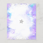 Budget Paarse Waterverf Sweet 16 Silver Invite (Achterkant)