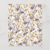 Budget Paarse Wildbloemen Baby shower Uitnodiging (Achterkant)