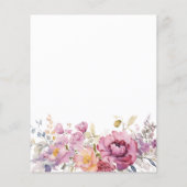 Budget Paarse Wildbloemen Baby shower Uitnodiging (Achterkant)