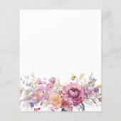 Budget Paarse Wildbloemen bruiloft uitnodiging (Achterkant)