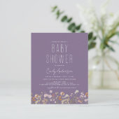 Budget Paarse Wildflower Boho Baby shower (Staand voorkant)
