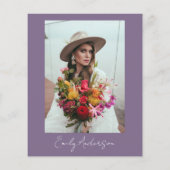 Budget Paarse Wildflower Bridal Shower Invitation Flyer (Achterkant)