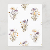 BUDGET Paarse Wildflowers Uitnodiging (Achterkant)