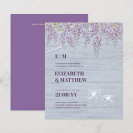 Budget Paarse Wisteria Dusty Blue Wedding