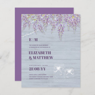 Budget Paarse Wisteria Dusty Blue Wedding