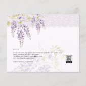 BUDGET Paarse Wisteria PHOTO Weddenschap Invite Flyer (Achterkant)