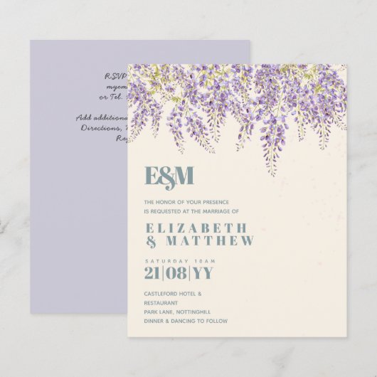 BUDGET Paarse Wisteria Salie Bloemrijke Tuinbruilo (Voorkant / Achterkant)