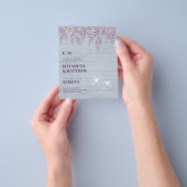 Budget Paarse Wisteria Stofblauw Bruiloft Flyer (Hand)