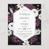 Budget Paarse & witte bloemenbruiloft - Zwart (Voorkant)