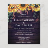 Budget Paarse Wood Sunflower Weduwuitnodiging (Voorkant)