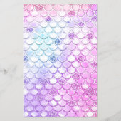 Budget Paarse Zeemeermin Baby shower Invitation (Achterkant)