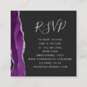 Budget Paarse zilveren agaat bruiloft QR-code RSVP Informatiekaartje (Voorkant)