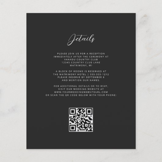 Budget Paarse zilveren agaat Dark QR Code Wedding (Achterkant)