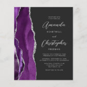 Budget Paarse zilveren agaat Dark QR Code Wedding (Voorkant)